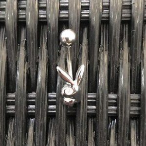 playboy sterling silver belly button navel ring jewelry